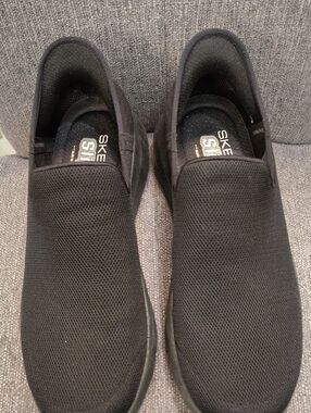 Skechers Women's Black Slip-On Mesh Sneakers